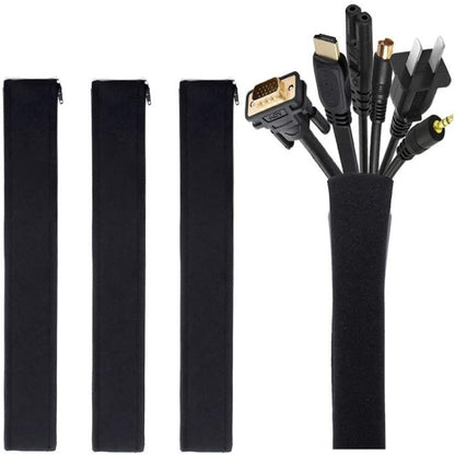 3 In 1 0.5m Kit  Cord Management Organizer Kit Cable Sleeve With Zipper Cable Clip, 5 In 1, 3 In 1 0.5m Kit, 4pcs Zipper Ties, 3 In 1 5m Kit
