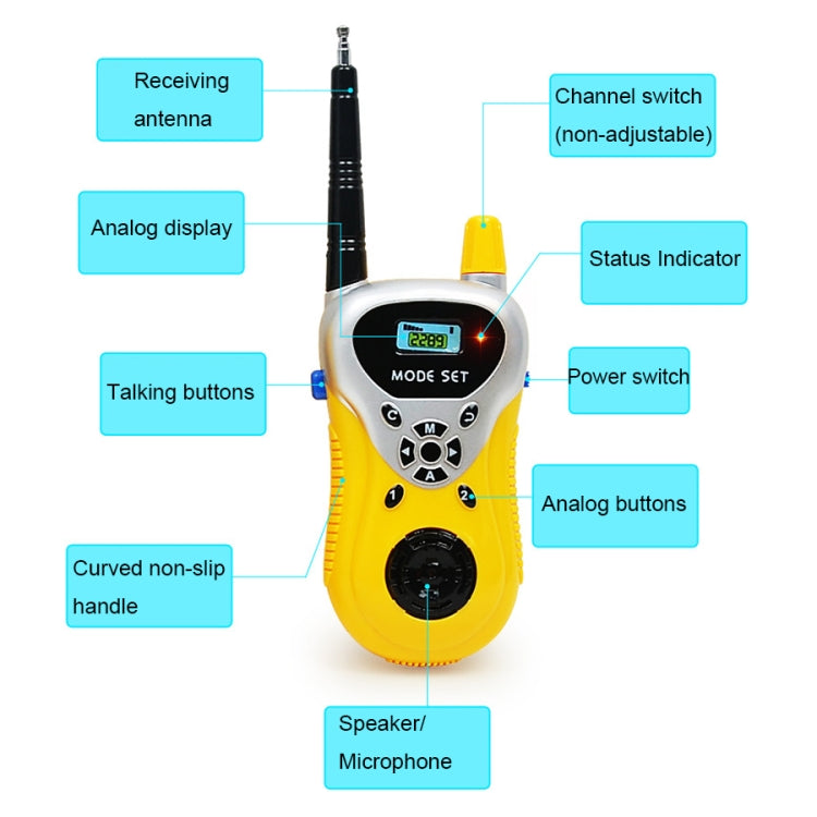 2289 1 Pair Children Mini Walkie Talkie Toys Wireless Talking Outdoor Interactive Toys, Yellow, Green