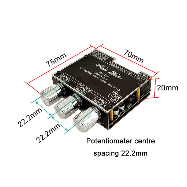 2.1 Channel TWS Bluetooth Audio Receiver Amplifier Module With Subwoofer, LT22 15W+30W, LT23 50W+100W