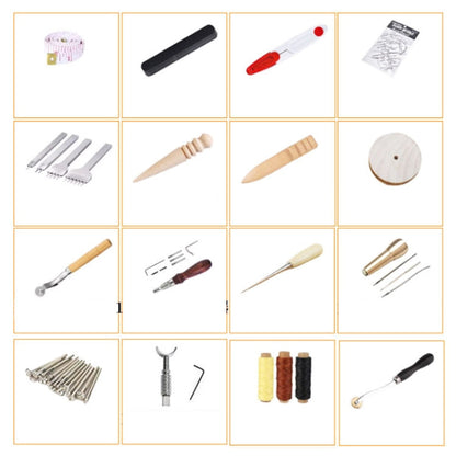 Handmade Leather DIY Tool Set Sewing Craft Tool Set, 48 In 1 Set