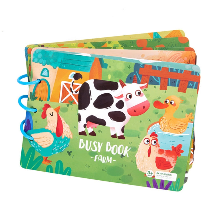 Children Early Teaching Cartoon Intelligence Development Toys Repeatedly Paste Book, Life, Dinosaur, Farm, Traffic