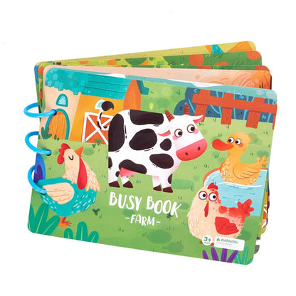 Children Early Teaching Cartoon Intelligence Development Toys Repeatedly Paste Book, Life, Dinosaur, Farm, Traffic