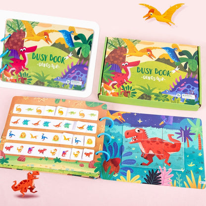Children Early Teaching Cartoon Intelligence Development Toys Repeatedly Paste Book, Life, Dinosaur, Farm, Traffic