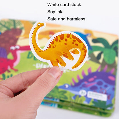 Children Early Teaching Cartoon Intelligence Development Toys Repeatedly Paste Book, Life, Dinosaur, Farm, Traffic