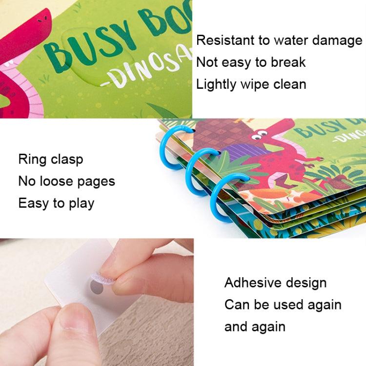 Children Early Teaching Cartoon Intelligence Development Toys Repeatedly Paste Book, Life, Dinosaur, Farm, Traffic