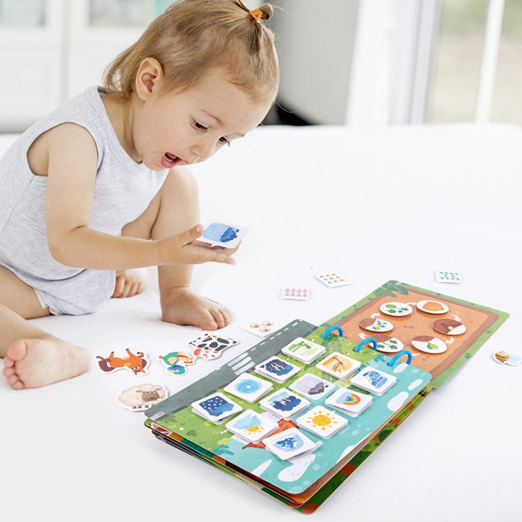 Children Early Teaching Cartoon Intelligence Development Toys Repeatedly Paste Book, Life, Dinosaur, Farm, Traffic