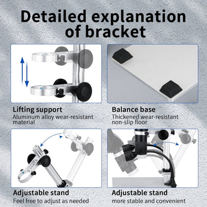 G1600 1-1600X Magnification 9 Inch Electron Microscope, Style:, Without Battery US Plug, Without Battery EU Plug, Without Battery UK Plug, Without Battery AU Plug, With Battery US Plug, With Battery EU Plug, With Battery UK Plug, With Battery AU Plug