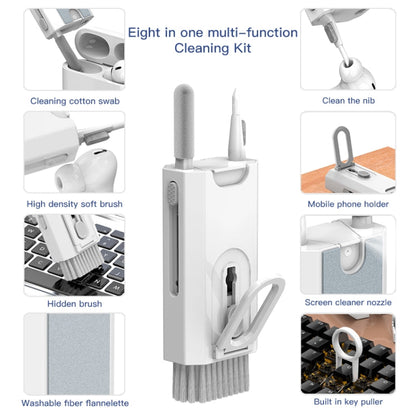 Q8 8-In-1 Multi-Function Headset Cleaning Pen Keyboard Mobile Phone Cleaner, White, Black, Blue