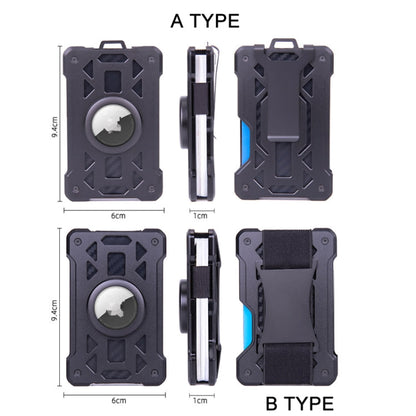 For AirTag 2nd Gen / AirTag 1st Gen Card Holder Metal Anti-Theft RFID Wallet, ak-4 B Silver, ak-4 B Blue, ak-4 B Gray, ak-4 A Black, ak-4 A Blue, ak-4 A  Silver, ak-4 A  Gray, ak-4 B  Black