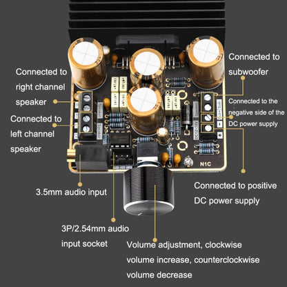 TDA7850 Amplifier Board 2.1 Channel 2x80W Car AB Type Amplifier Module DIY High Power 120W Bass, TDA7850