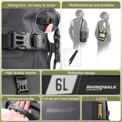 Rhinowalk MT2206 6L Waterproof Motorcycle Bumper Bag Outdoor Riding Bag, 6L(Black), 6L(Green)