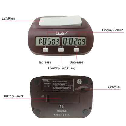 LEAP PQ9907S Chess Clock International Chess Go Clock, PQ9907S