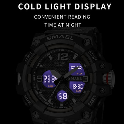 SMAEL 8008 Outdoor Sports Multifunctional Waterproof Luminous Men Watch, Black Blue