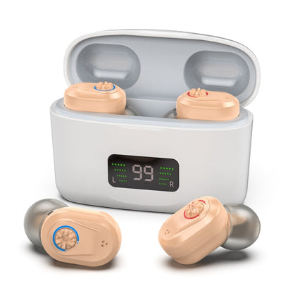 Z-127D In-ear Sound Amplifier Digital Display Hearing Aid Earphone, black, White, Complexion, Red and Blue