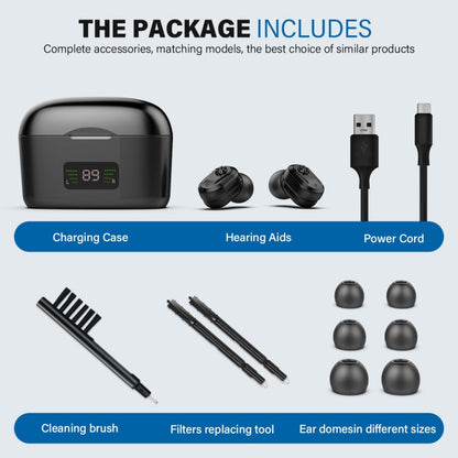 Z-127D In-ear Sound Amplifier Digital Display Hearing Aid Earphone, black, White, Complexion, Red and Blue