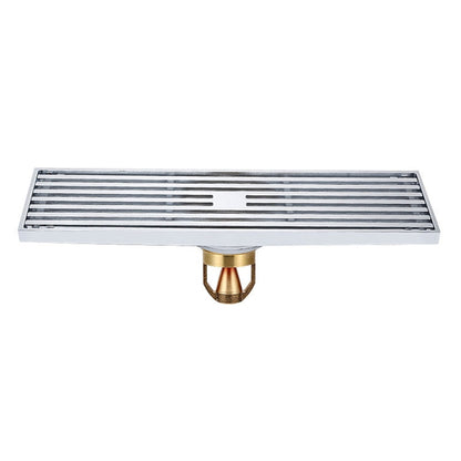 8x30cm Extended Full Copper Strip Floor Drain, Style:, K8034 Chrome Plated+Black Straight Row, K8034 Chrome Plated+Copper Self Seal, K8034 Chrome Plated+5.5 Deep Water Seal, K8034 Chrome Plated+Magnetic Suspension, K8035 Nickel Brushes+Black Straight R...