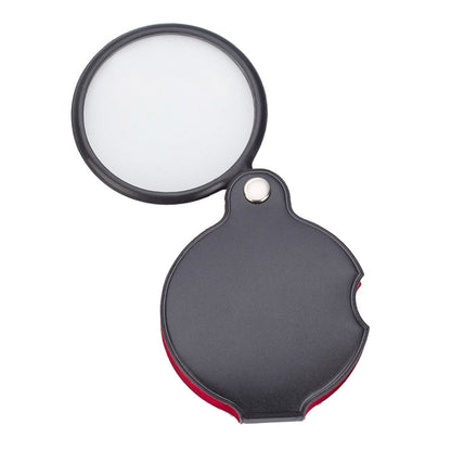 5pcs 50mm 8X Mini Leather Folding Magnifier, Leather Folding 8X