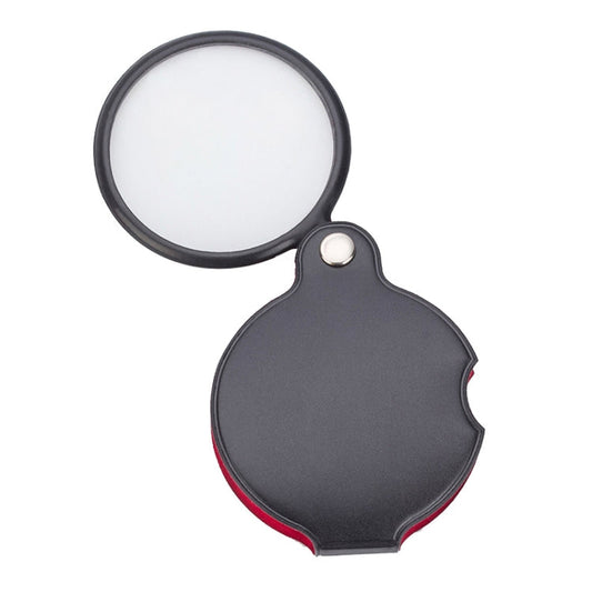 5pcs 50mm 8X Mini Leather Folding Magnifier, Leather Folding 8X