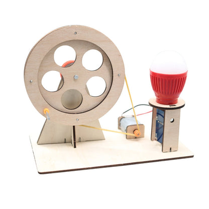 DIY Wooden Science Experiment Hand Generator Puzzle Toy, Hand Generator