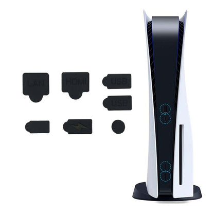 For PS5 2sets 7pcs/Set Dust Plug Silicone Dust Protector Anti-Dust Cover, White, Red, Blue, Black