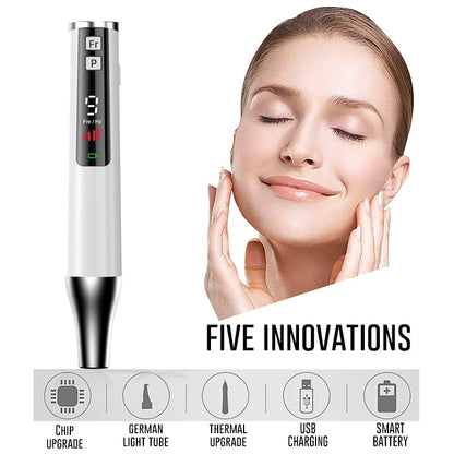 AA-A401 Small Freckle and Mole Removal Pen Tattoo and Eyebrow Removal Beauty Instrument, Red Light Plug-in, Blu-ray Plug-in, Red Light Battery, Blu-ray Battery