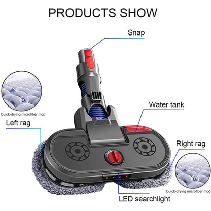 Vacuum Cleaner Electric Mopping Head Integrated Water Tank With 6pcs Rag, For Dyson V7 V8 V10 V11, For Dyson V15