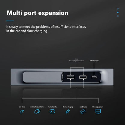 For Tesla Model 3/Y Car T09 Center Console 27W 3-in-1 USB Hub Docking Station, T09