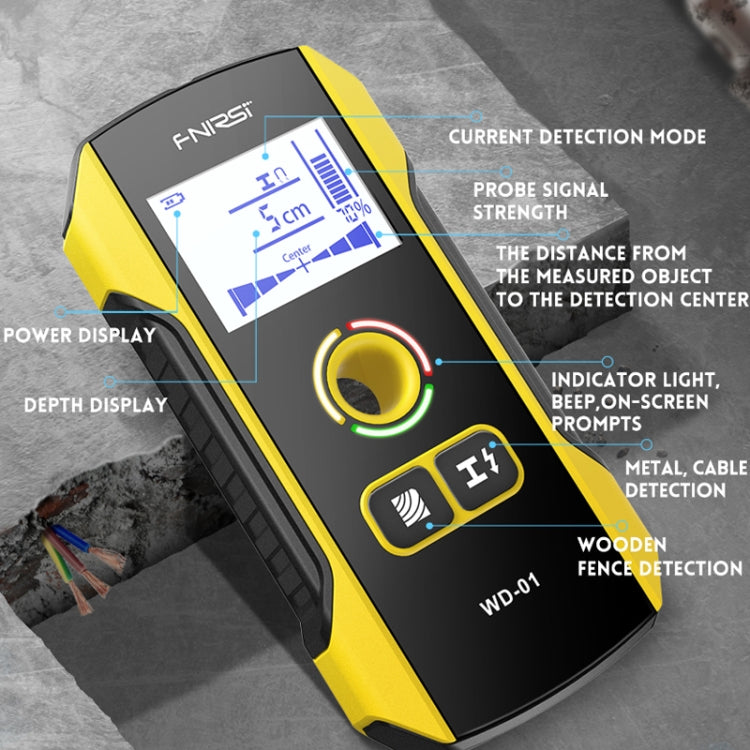 FNIRSI WD-01 Multifunctional Load-Bearing Wall Wire Metal Detector Dark Line Scanner, WD-01