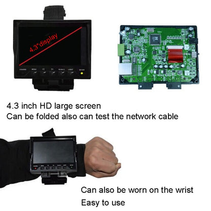 JSK-4300B 4.3 inch Handheld 12V Output Network Cable Monitoring Tester, 4.3 inch (With US Plug Power Adapter), 4.3 inch (With EU Plug Power Adapter), 4.3 inch (With UK Plug Power Adapter), 4.3 inch (With AU Plug Power Adapter)