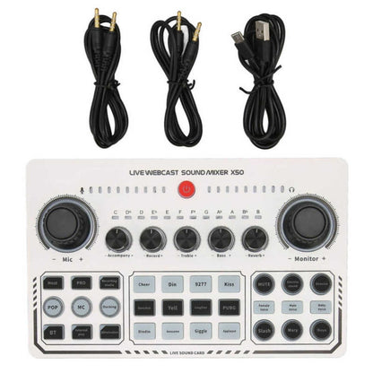 X50 Bluetooth RGB LED Live Sound Card With OTG Port Interface, X50