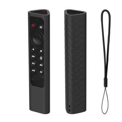 For NVIDIA Shield TV Pro 4K HDR Remote Control Silicone Case With Lanyard, YK010 Black