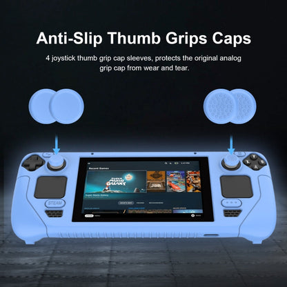 For Steam Deck Game Controller Soft Silicone Protective Cover Case With 4pcs Key Cap, SD001 (Black), SD001 (Red), SD001 (Luminous Blue), SD001 (Luminous Green)