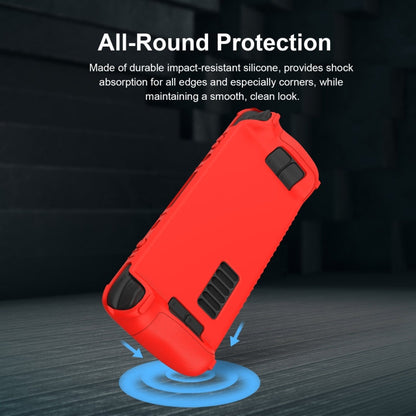 For Steam Deck Game Controller Soft Silicone Protective Cover Case With 4pcs Key Cap, SD001 (Black), SD001 (Red), SD001 (Luminous Blue), SD001 (Luminous Green)