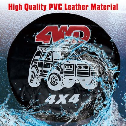 PVC Faux Leather Spare Wheel Cover Rear Tire Protector, 14 inch, 15 inch, 16 inch, 17 inch