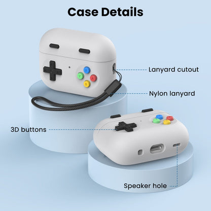 For AirPods Pro 2 AhaStyle DD04 Split Silicone Cartoon Earphone Protective Case, DD04(Blue), DD04(Green)