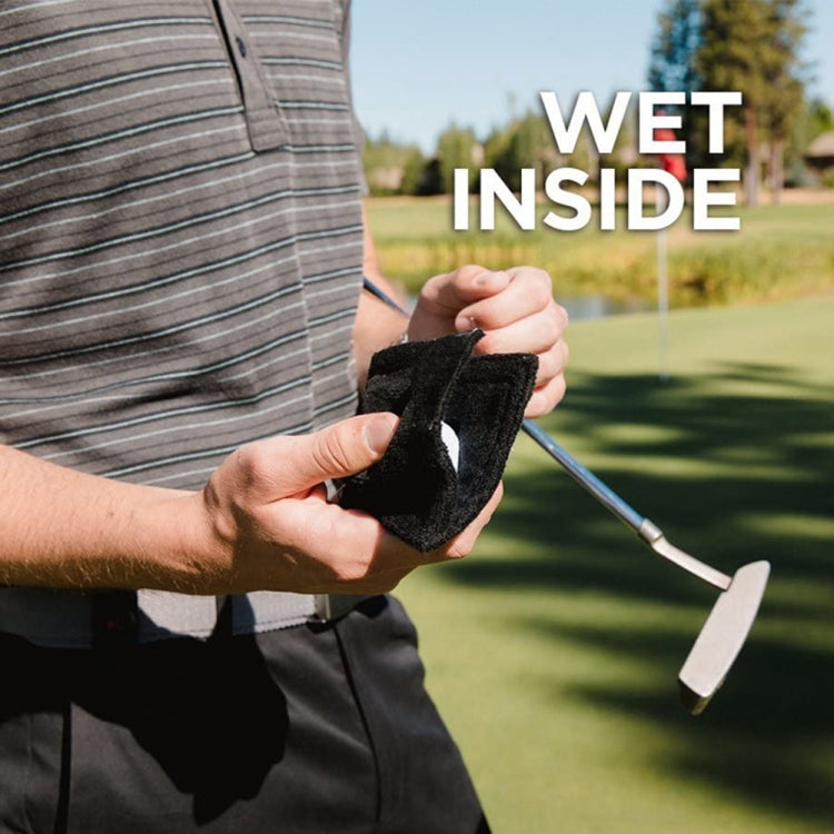 Microfiber Fleece Lining GOLF Ball Cleaning Towel with Carabiner Hook, Cleaning Towel Grey, Cleaning Towel Black