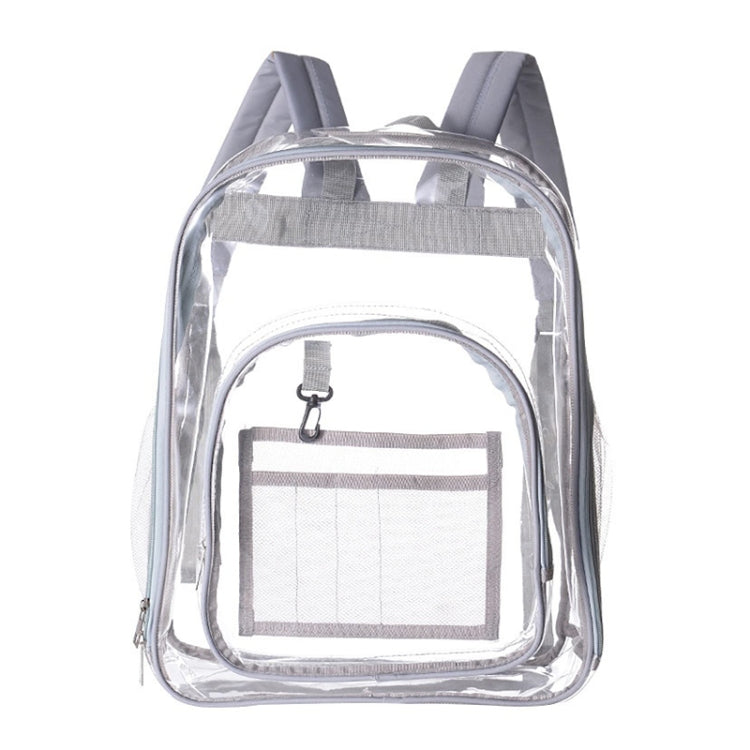 PVC Transparent Waterproof Backpack Student School Bag, Large Purple, Large Light Grey, Large Black, Small Pink, Small Black, Small Gray, Candy Color Black