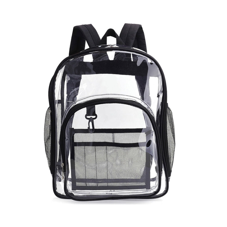PVC Transparent Waterproof Backpack Student School Bag, Large Purple, Large Light Grey, Large Black, Small Pink, Small Black, Small Gray, Candy Color Black