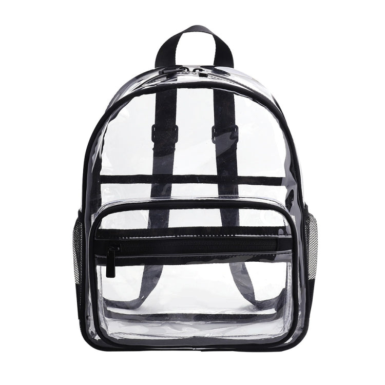 PVC Transparent Waterproof Backpack Student School Bag, Large Purple, Large Light Grey, Large Black, Small Pink, Small Black, Small Gray, Candy Color Black
