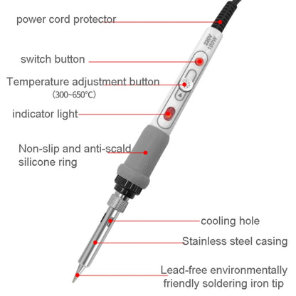 100W  220V High-power Electric Soldering Iron Adjustable Temperature Soldering Tool US Plug, 1pc, 2pcs Set 1, 2pcs Set 2, 4pcs Set
