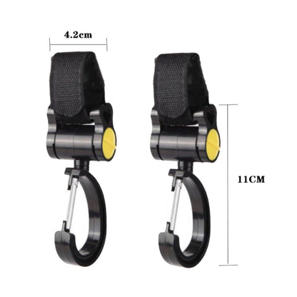 2pcs Universal Baby Stroller Hooks Accessories 360 Degree Sticky Hooks, Sticky Hooks(Pink), Sticky Hooks(Yellow), Sticky Hooks(Black)