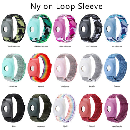 For AirTag Anti-Lost Device Case Locator Nylon Loop Watch Strap Wrist Strap, 17cm (Army Green Camouflage), 22cm (Army Green Camouflage), 17cm (Deep Green Camouflage), 22cm (Deep Green Camouflage), 17cm (Purple Camouflage), 22cm (Purple Camouflage)     ...