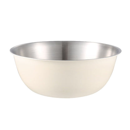304 Stainless Steel Food Grade Dishes Bowl Kitchen Baking Stirring Bowl Vegetables Sandwood Basin, 19cm (Yellow), 22cm (Yellow), 24cm (Yellow), 19cm (White), 22cm (White), 24cm (White)