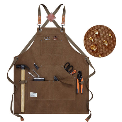 Carpentry Electrician Garden Heavy Canvas Workwear Apron, Black Gray, Black, Army Green, Khaki, Blue, Camel, Belt Black Gray, Belt Black, Belt Army Green, Belt Khaki, Belt Blue, Belt Camel