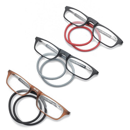 Portable Magnetic Hanging Neck Retractable Reading Glasses, +250, +275, +300, +325, +350