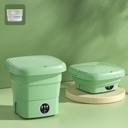 Mini Portable Folding Household Washing Machine Underwear Washer, Fruit Green, Lake Blue, Fruit Green + Blue Light Antibacterial