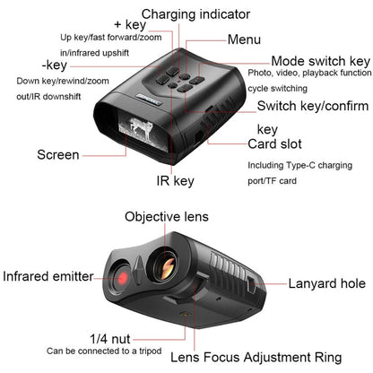 APEXEL 3-inch LCD HD Screen Photo Video Portable Binoculars Digital Infrared Night Vision Device, APL-NV009