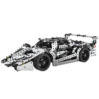 Assembly Metal Car Model Intelligence Handmade Assembly Toy Building Block, Racing Car