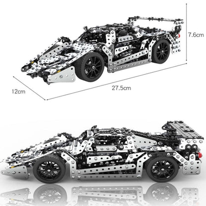 Assembly Metal Car Model Intelligence Handmade Assembly Toy Building Block, Racing Car