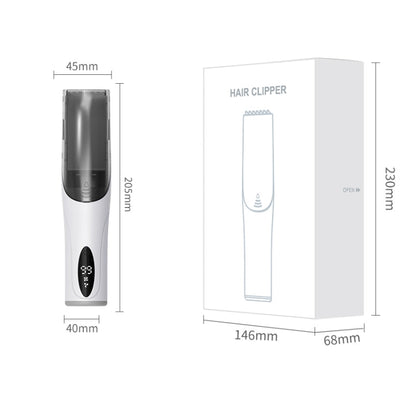 Electric Waterproof Hairdresser Children Low Noise Rechargeable Push Clipper, Suction Upgrade Version White